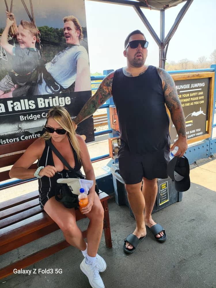 Guests at the Victoria Falls Bridge bungee jump visitor centre